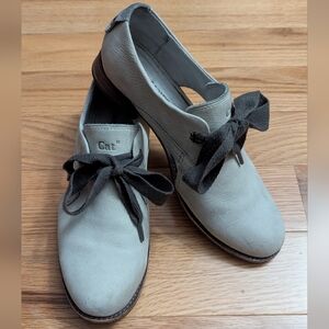 CAT Caterpillar Shoes Womens 8.5 Casual Kay Cut Out Oxfords Grey Leather Lace Up